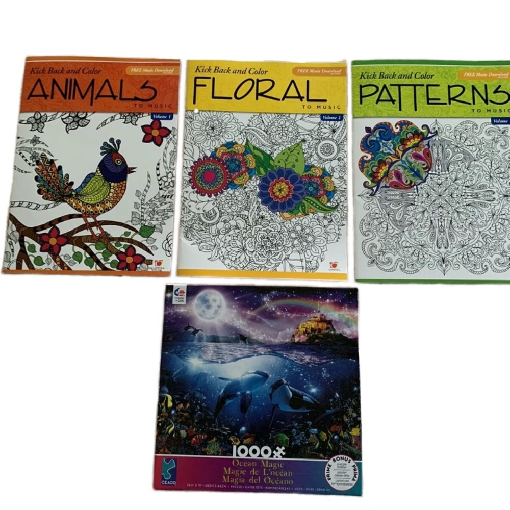 Kick Back and Color Coloring Books Activity Puzzle Ceaco